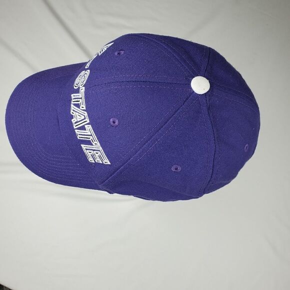 VINTAGE NIKE KSTATE KANSAS WILDCATS PURPLE WHITE ADJUSTABLE STRAP BASEBALL HAT - Picture 7 of 10